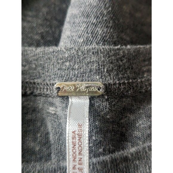 Free People Women's Grey T-Shirt Peplum Style w/Lace Inserts Casual Wear Sz XS - Picture 5 of 8